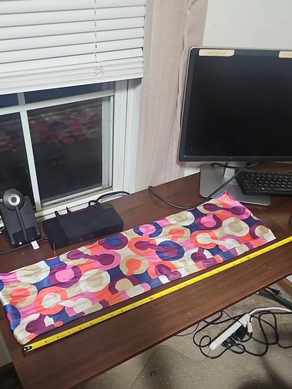 Coach Pink Purple and Coral Circular Print Scarf